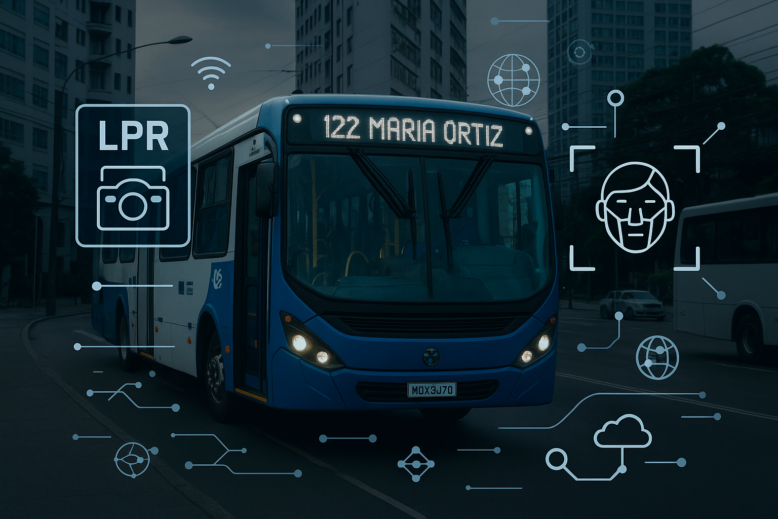 Ônibus de Vitória/ES com câmeras LPR